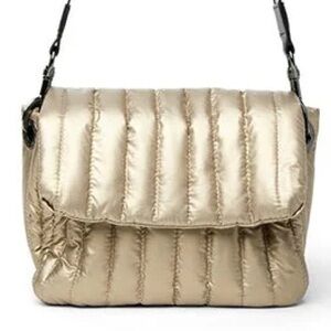 Think ROYLN Bar Bag Puffer Crossbody Purse Shoulder Handbag Gold